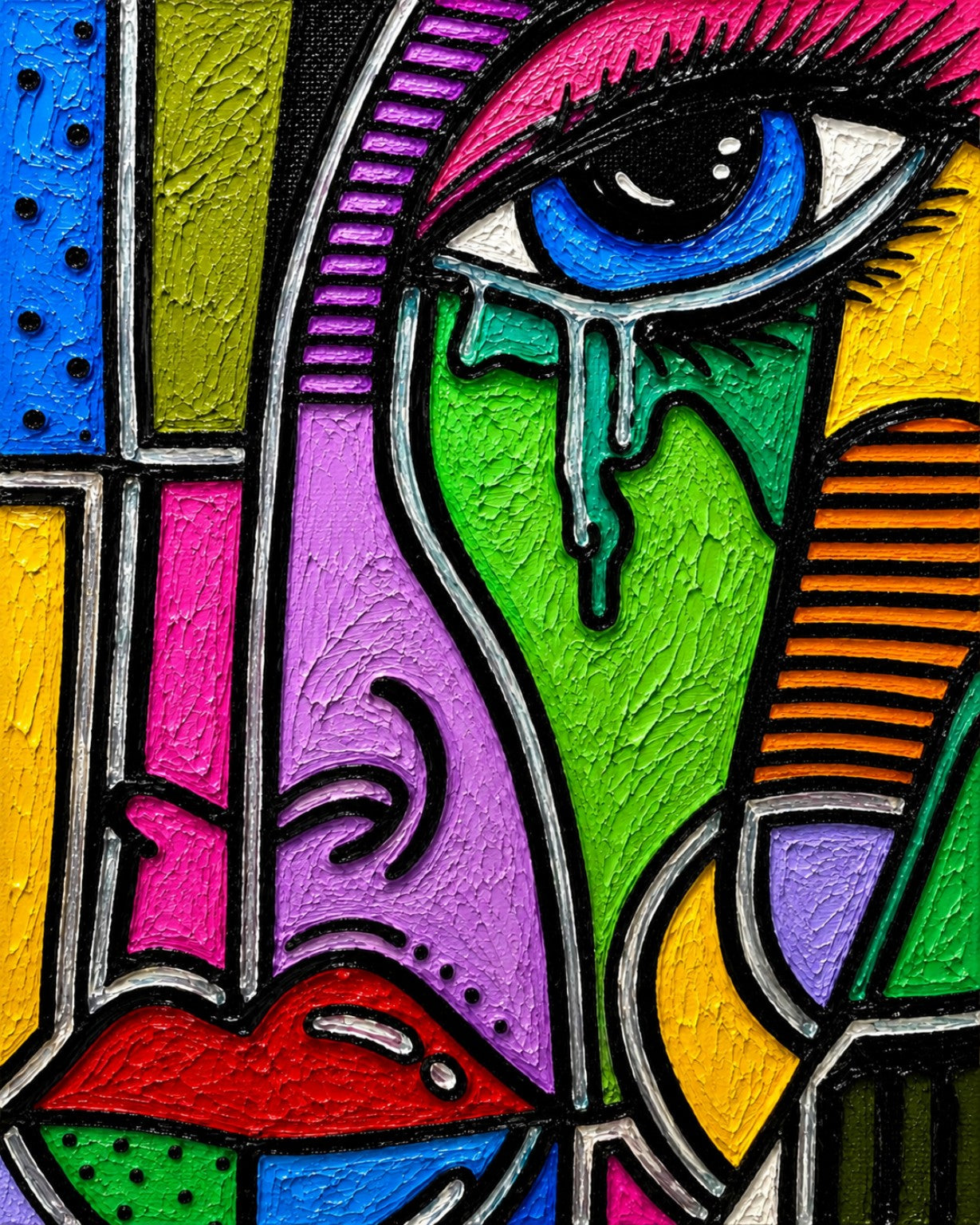 Color My Pain, colorful contemporary artwork by Dani Becca from the Stories in Color collection.