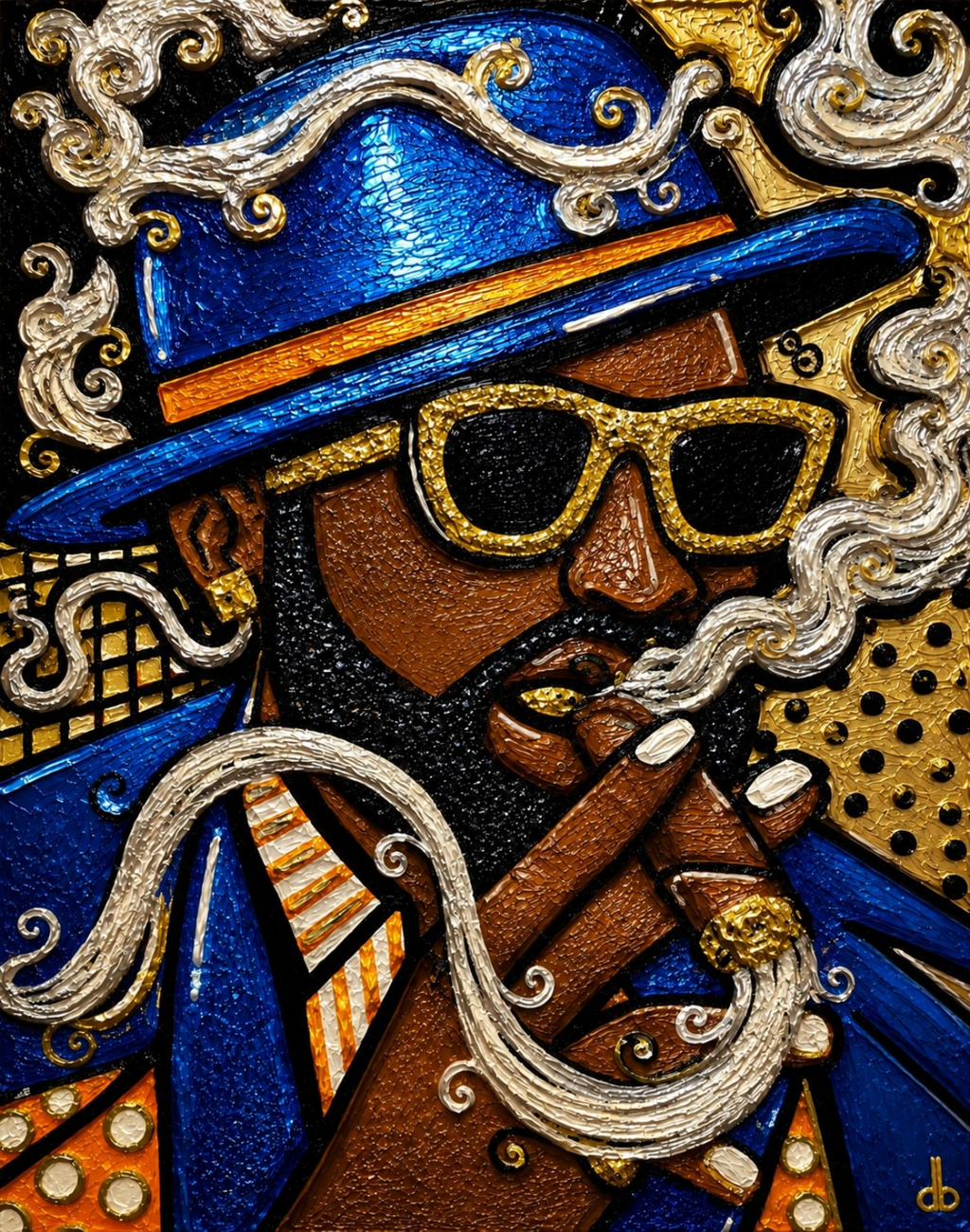 Gold, Glitter, and GAS, colorful contemporary artwork by Dani Becca from the Stories in Color collection.