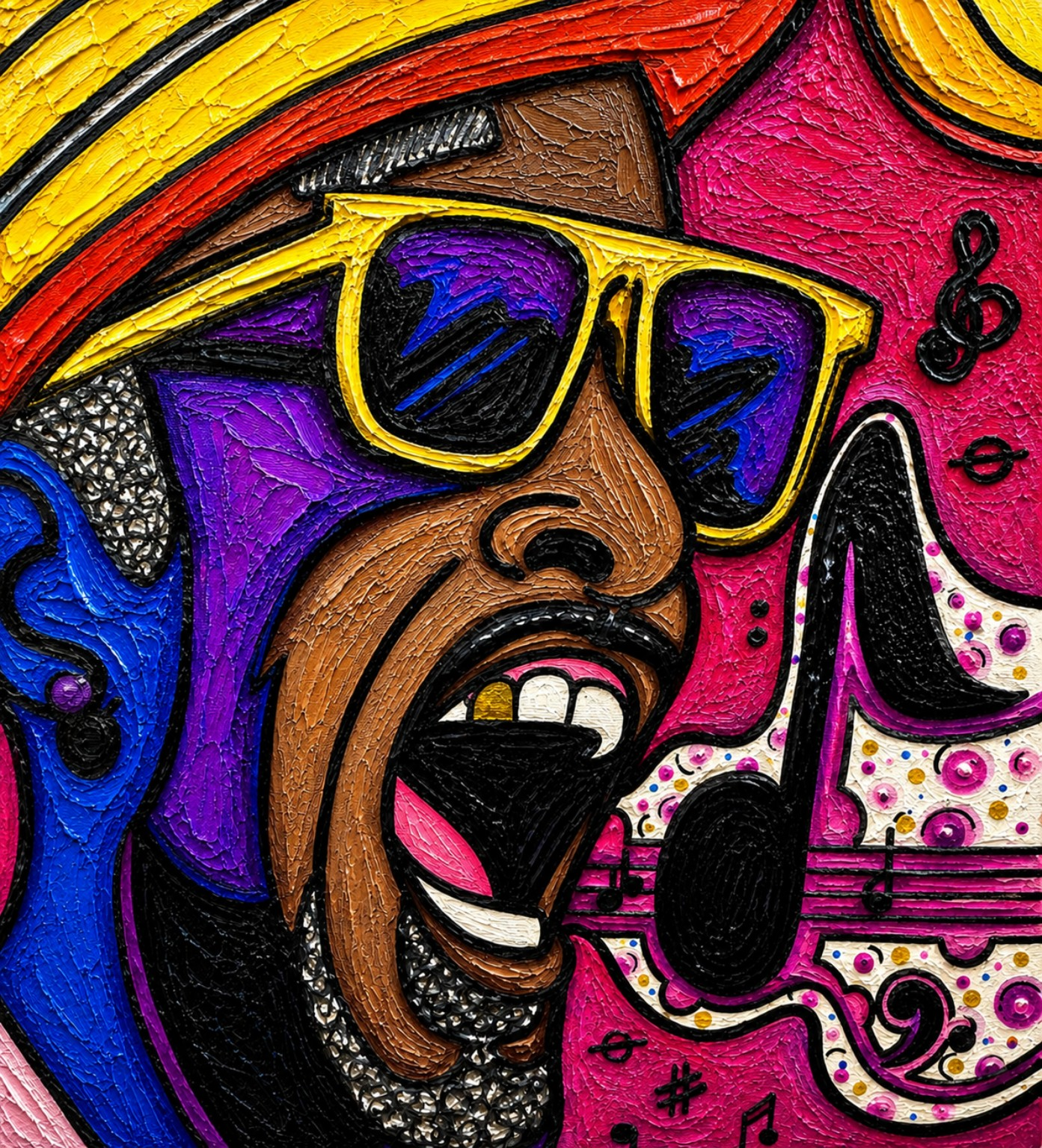 Acoustic Soul, colorful contemporary artwork by Dani Becca from the Stories in Color collection.