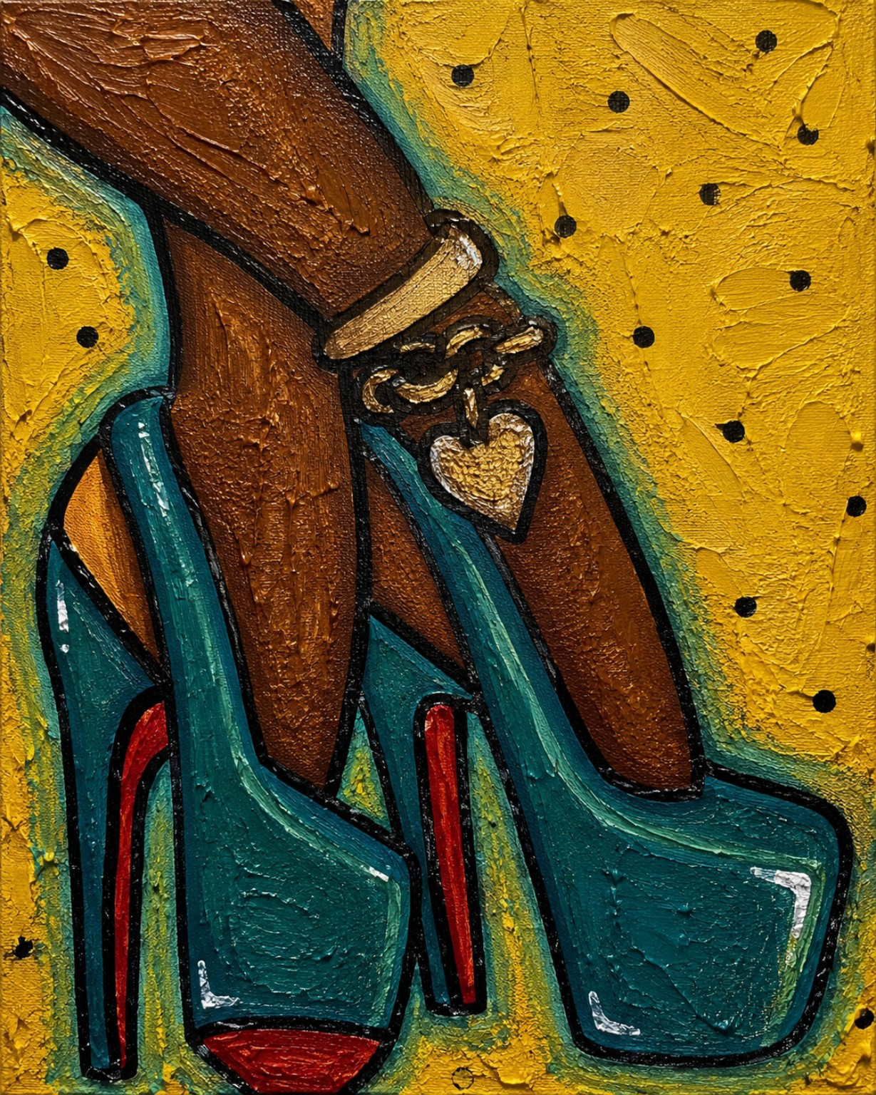 Shoe Porn, colorful contemporary artwork by Dani Becca from the Stories in Color collection.